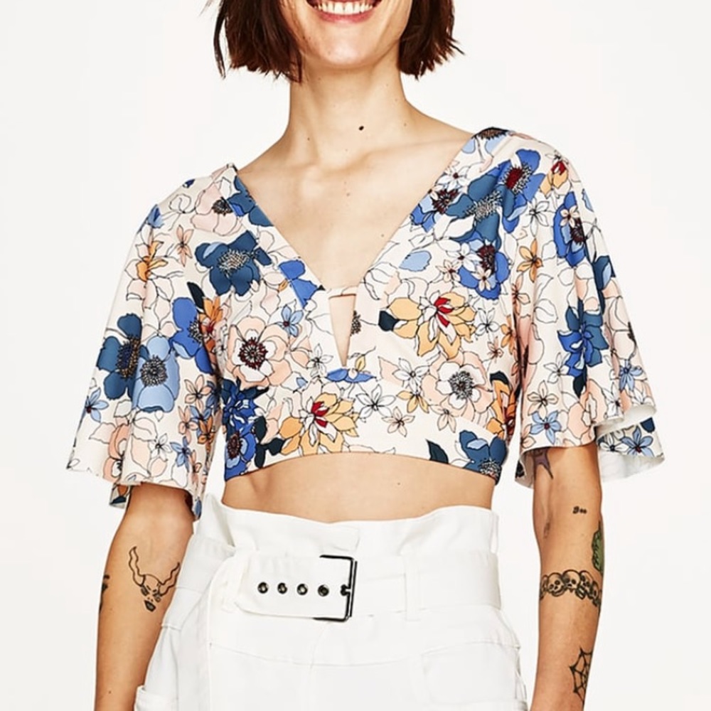 Zara Floral Crop Top
